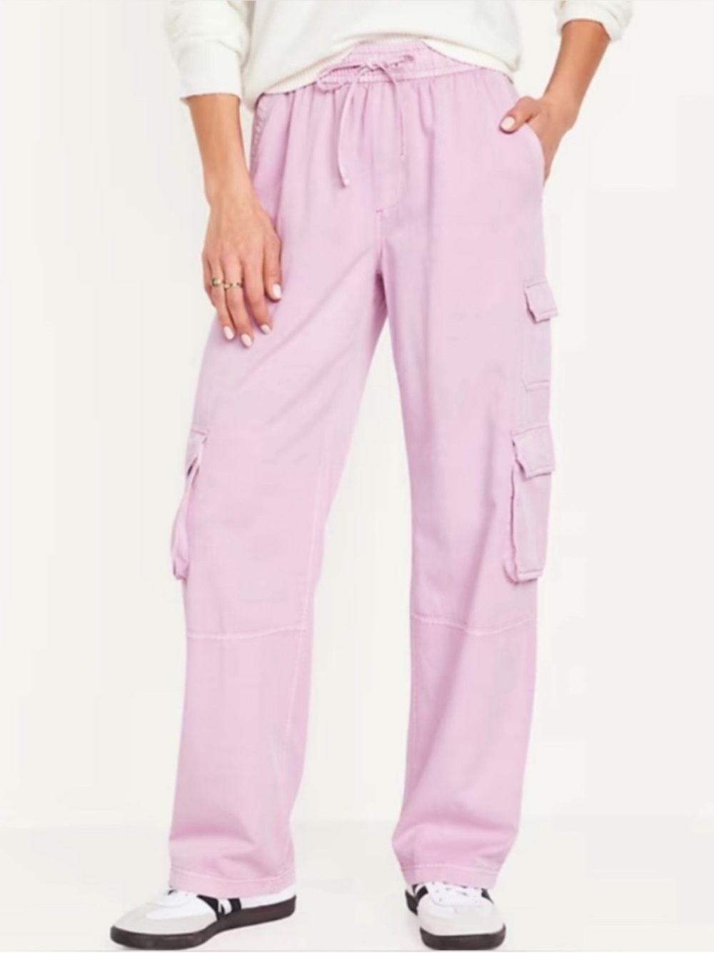 Old Navy Light Pink Wide-Leg Cargo Pants
